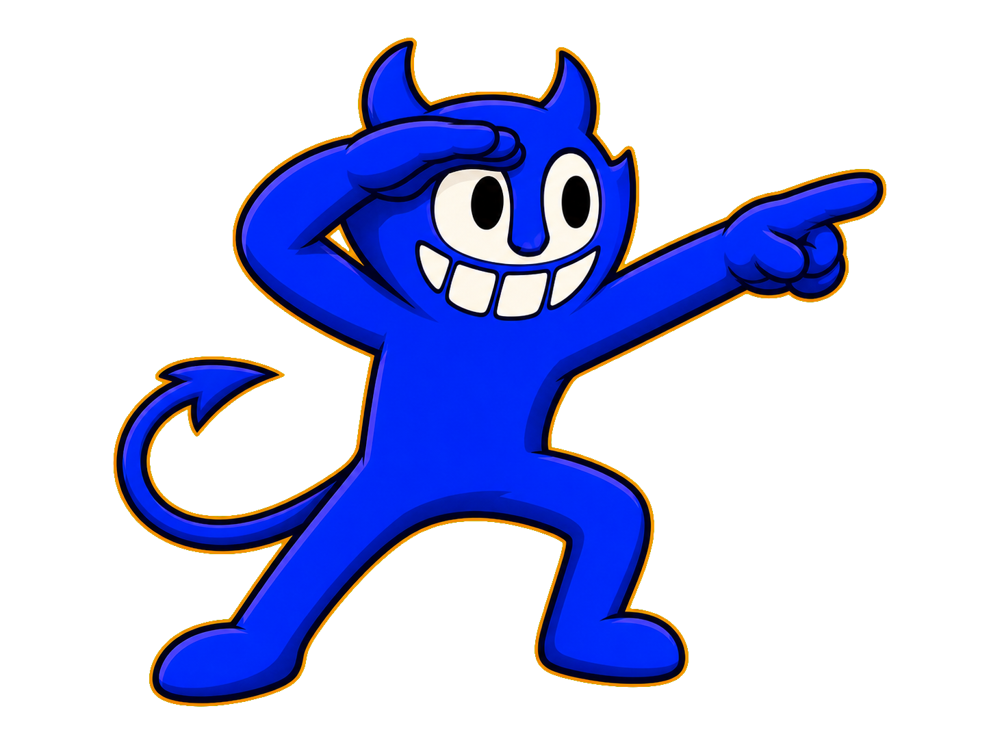 Blue Mischief pointing toward the next step